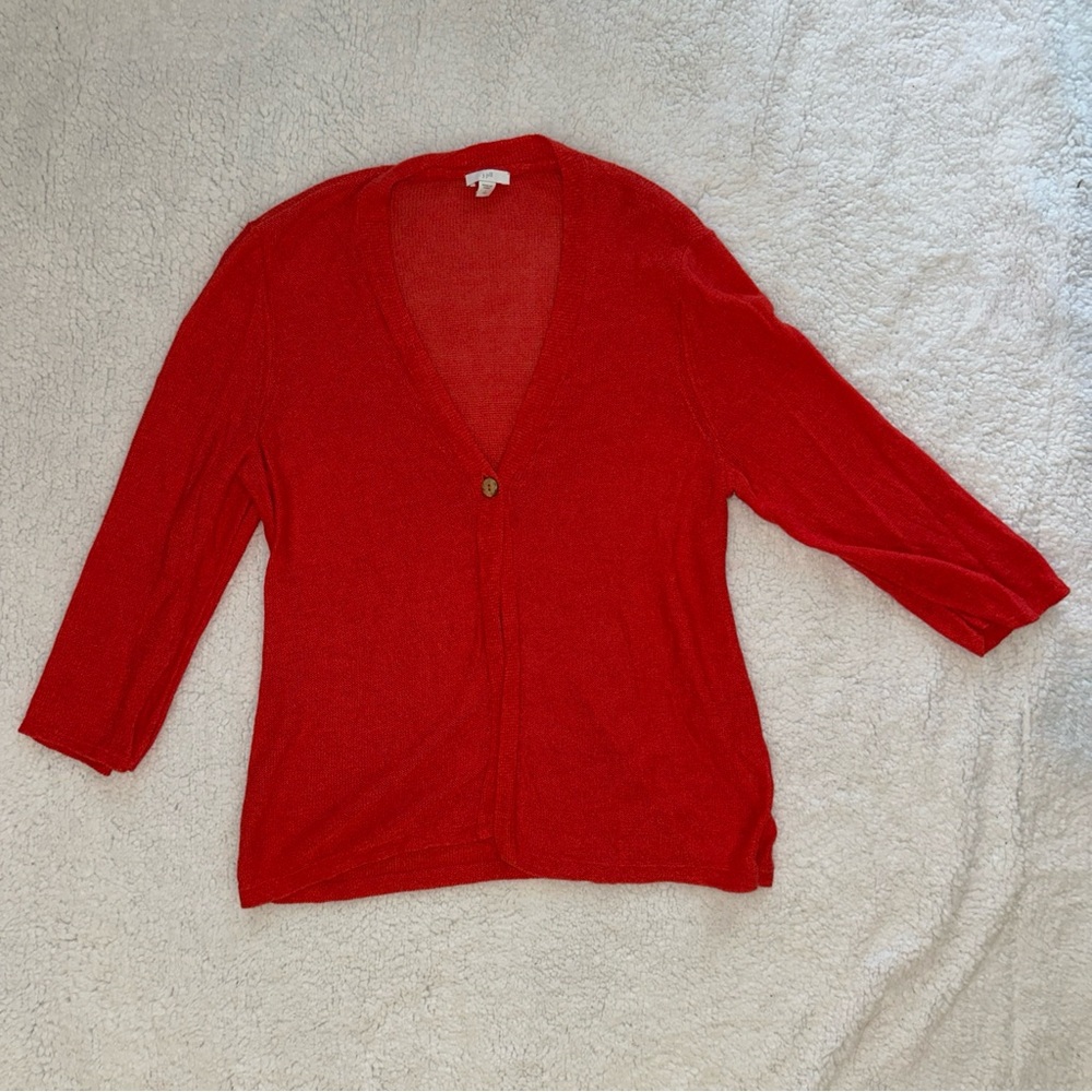 J. Jill Orange Cardigan Sweater
